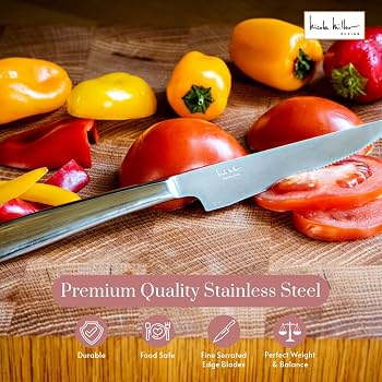 Amazon.com: Nicole Miller Steak Knife Set - 8-Piece Stainless